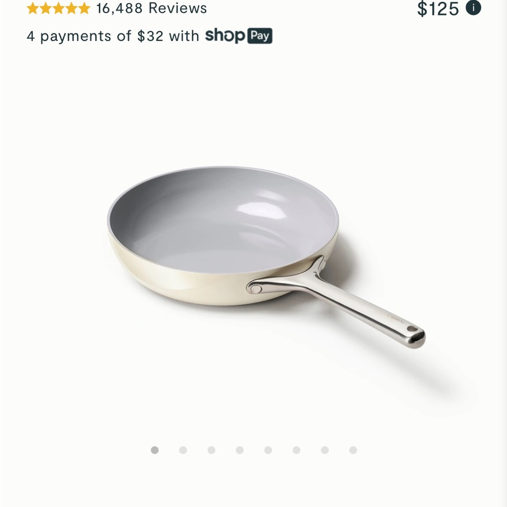 Caraway Fry Pan
10.5” Non-Stick Ceramic Fry Pan with glass lid cream BNIB